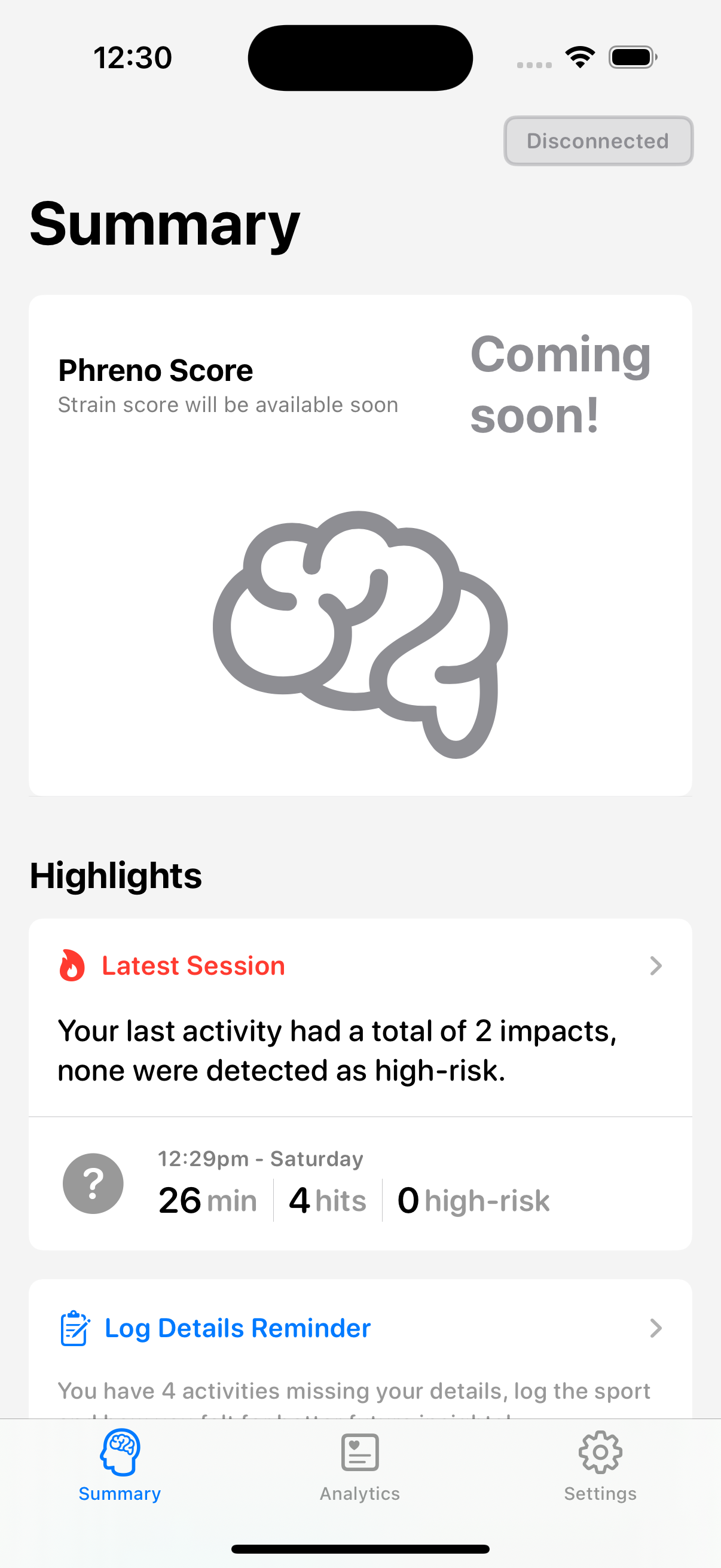 Phreno Concussion Sensor