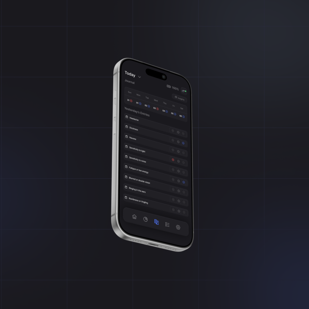 Illustrative Phreno app: a daily symptom journal
